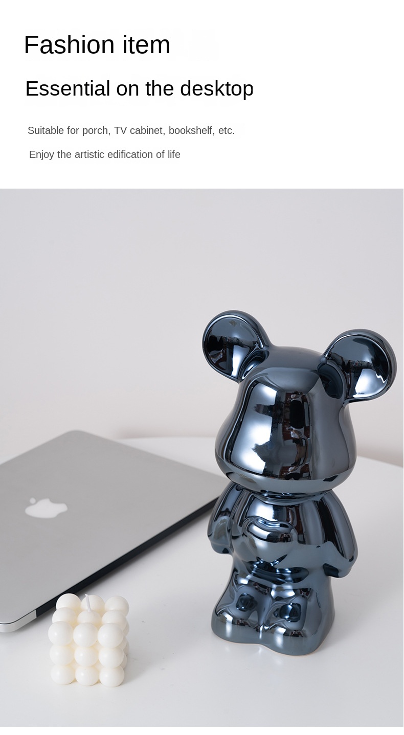 Light luxury love bear decoration living room high-end soft decoration TV cabinet wine cabinet cartoon violent bear hand office boy