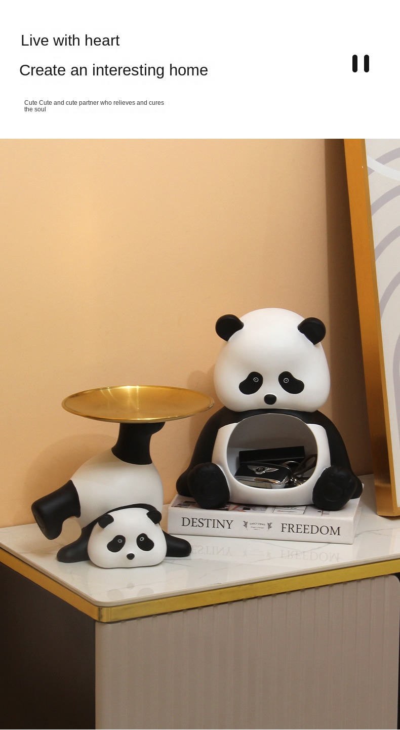 Panda Entrance Cabinet Key Storage Ornament Bracket Living Room Shoe Cabinet
