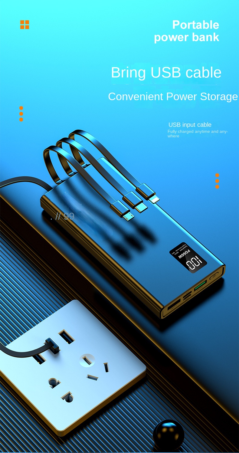 66W ultra-fast charging comes with a line charging treasure 20000 mAh ultra-large capacity mobile power