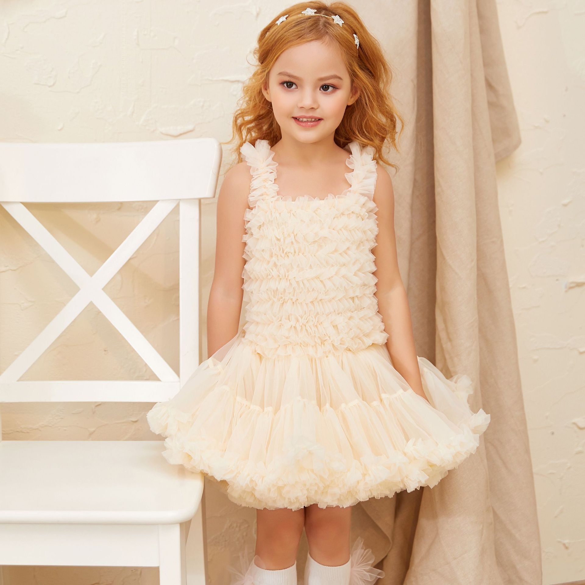European and American children’s wear sling princess dress birthday gift dress girls princess dress fluffy children’s dress
