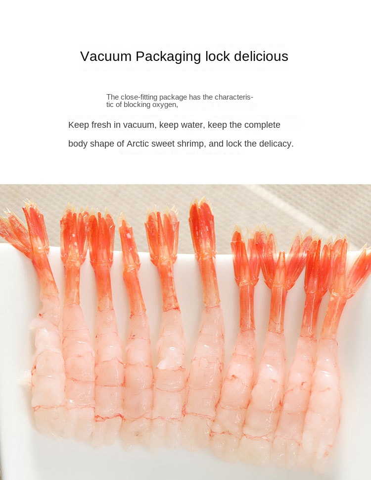 Fresh arctic sweet shrimp sashimi go head shell net red ready-to-eat sweet shrimp Japanese sushi 75g