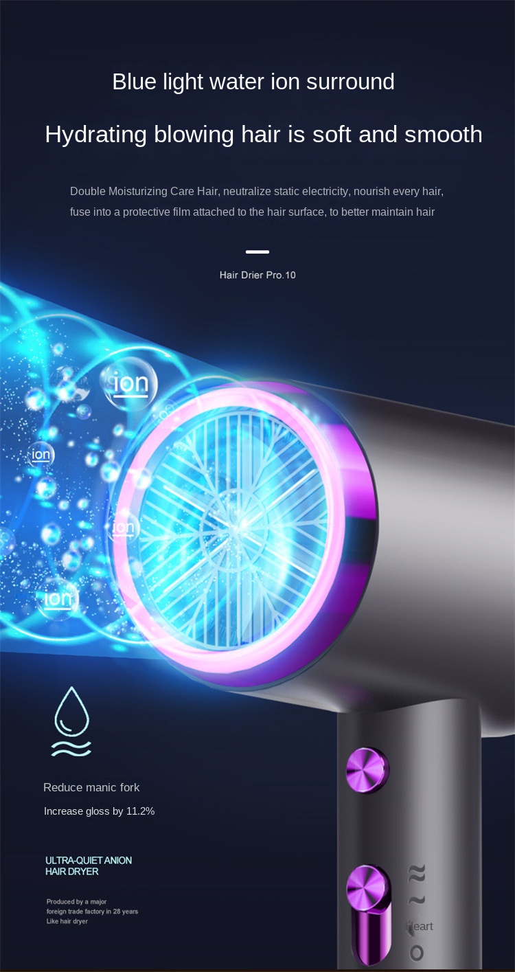 New hair dryer home hair salon high power hot and cold hair care hair dryer foreign trade gift hair dryer factory on behalf of