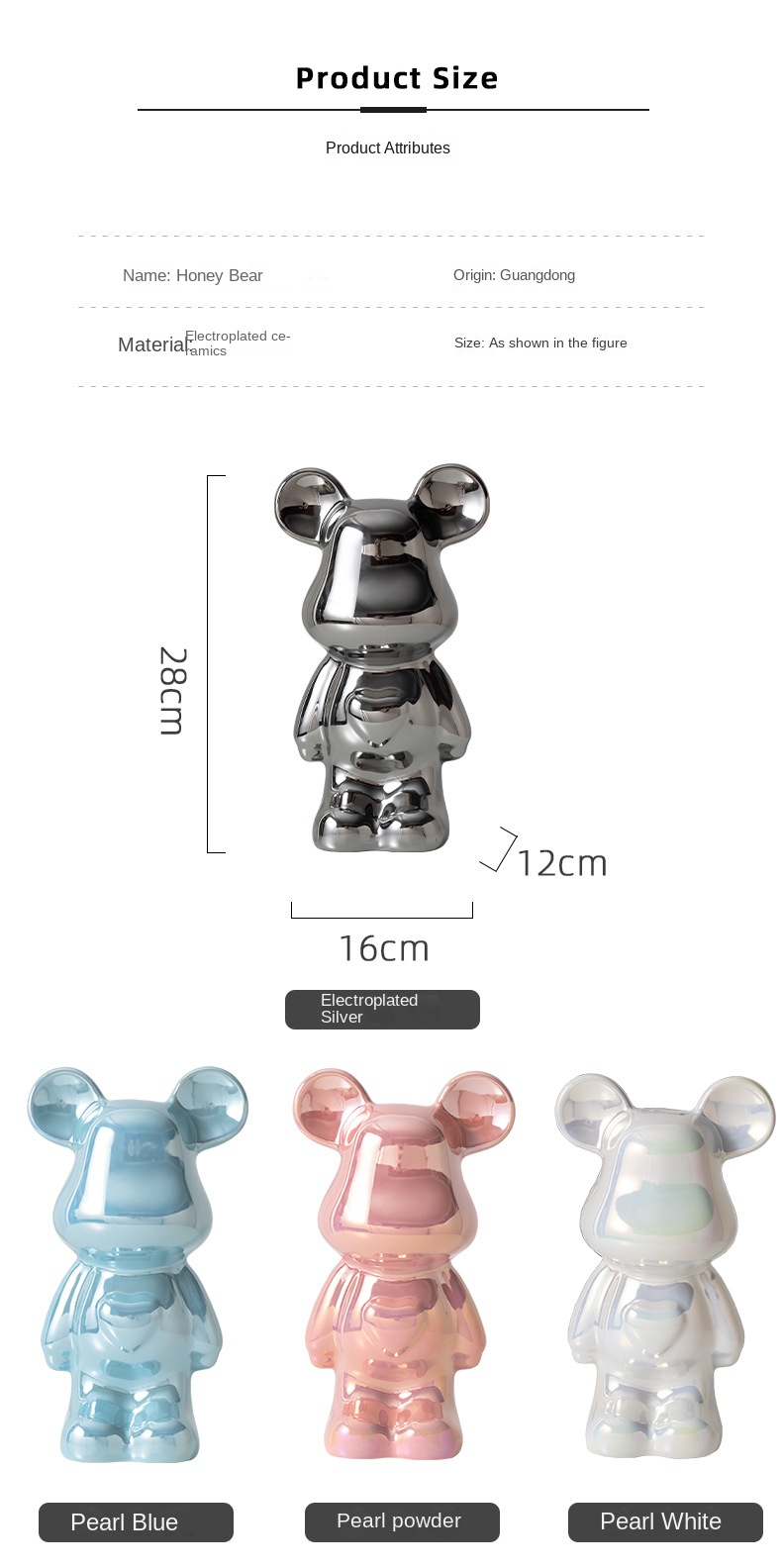 Light luxury love bear decoration living room high-end soft decoration TV cabinet wine cabinet cartoon violent bear hand office boy