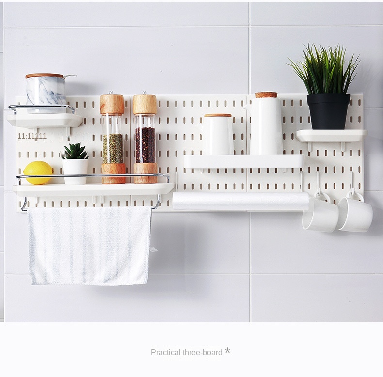 Perforated household hole board bathroom finishing rack display hole board free storage rack bedroom kitchen rack