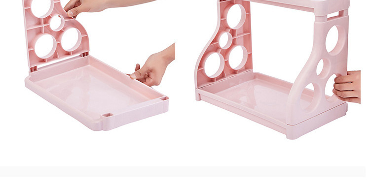 Multi-purpose kitchen rack double-layer plastic floor kitchen seasoning rack detachable porous knife storage rack
