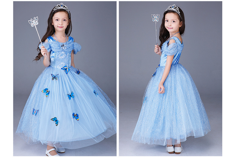 Halloween Cinderella Dress Frozen Elsa Sophia Girls Dress Children’s Short-sleeved Princess Dress