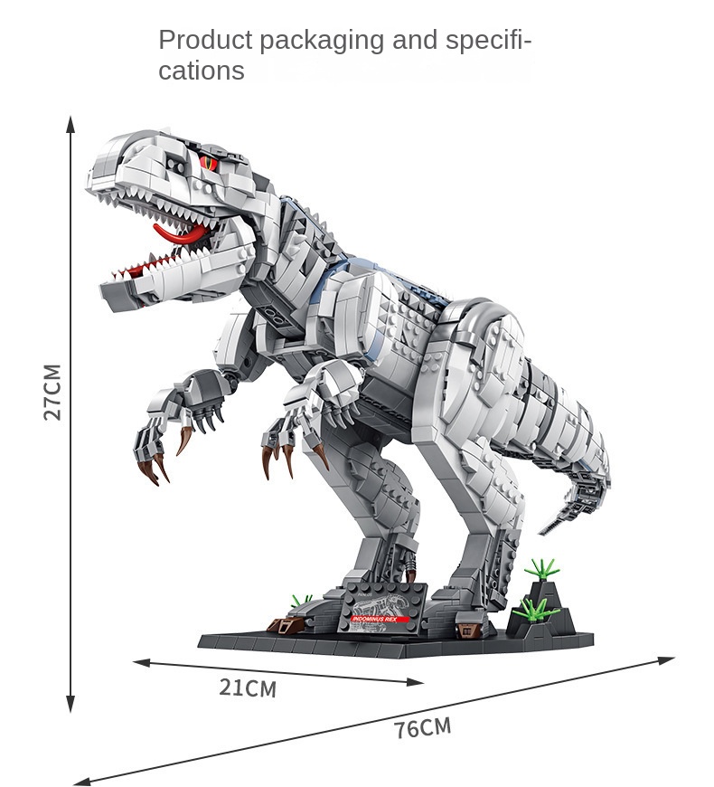 Large Dinosaur Tyrannosaurus Rex Compatible with Lego Building Blocks Assembling Toys Puzzle Boys Difficult Children’s Gifts