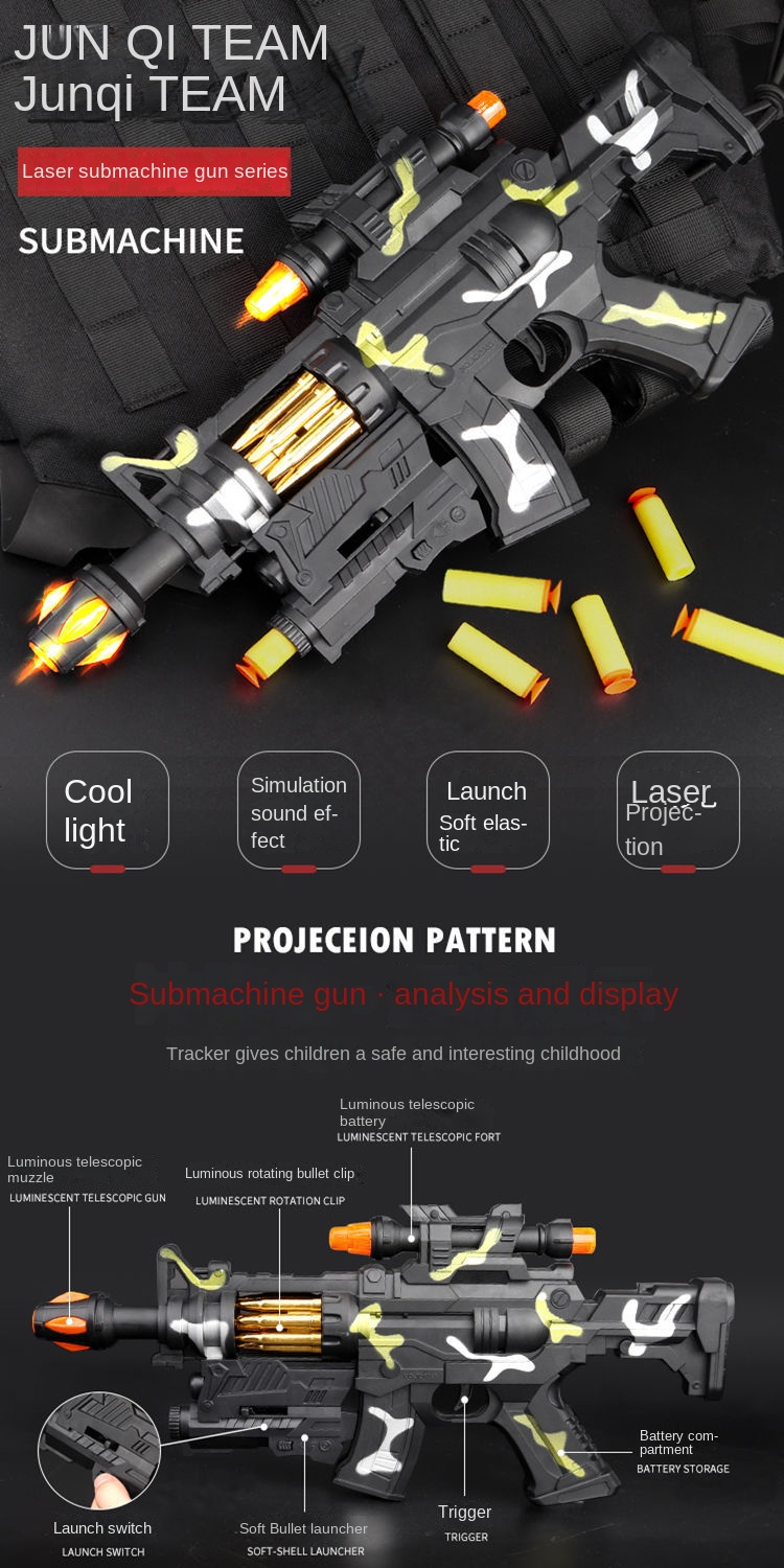 Street Stall Toy Supply Children Electric Toy Gun Music Sound and Light Pistol Luminous Night Market Wholesale Best Sellers