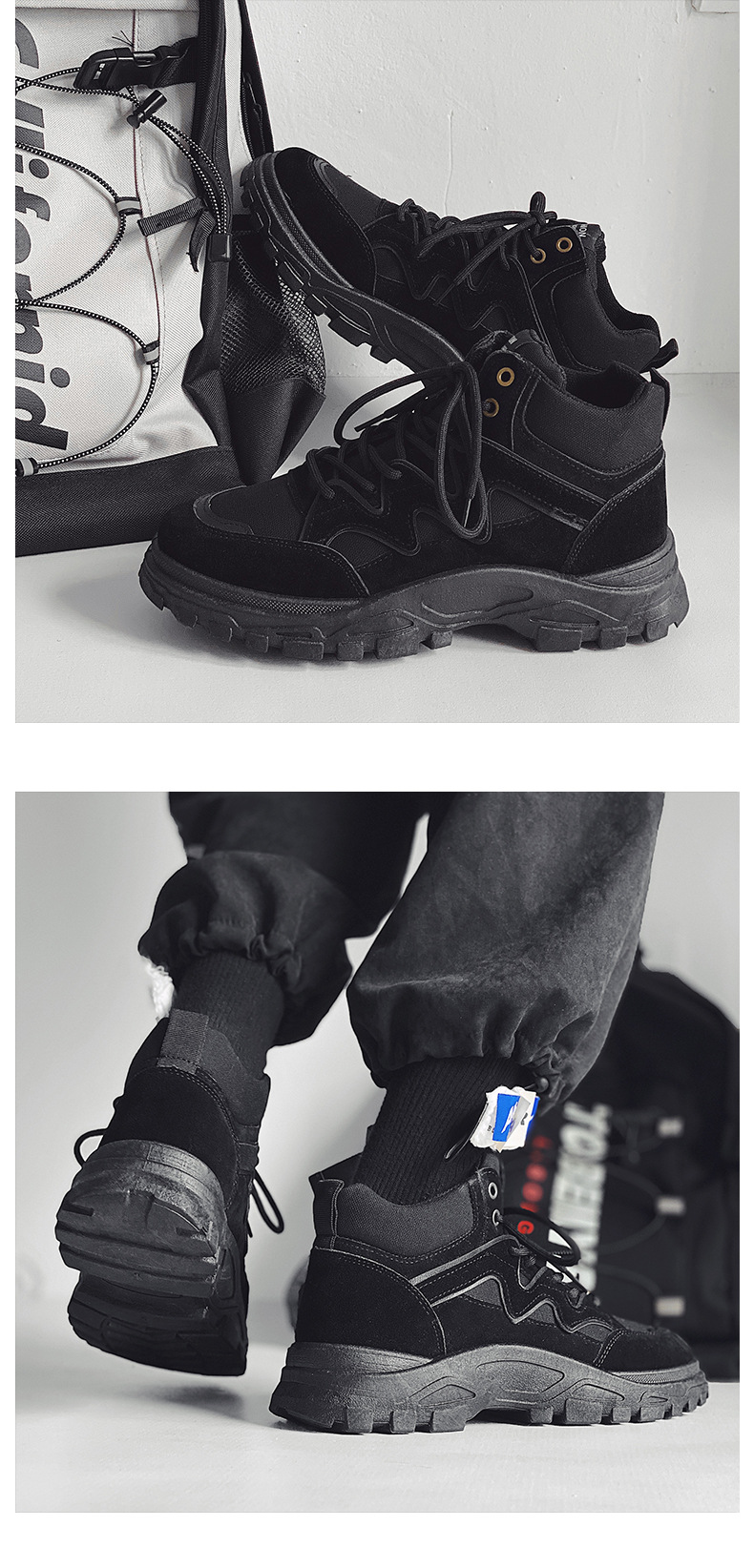 New high-top Martin boots men’s Korean version tooling boots all-match desert boots trendy men’s boots