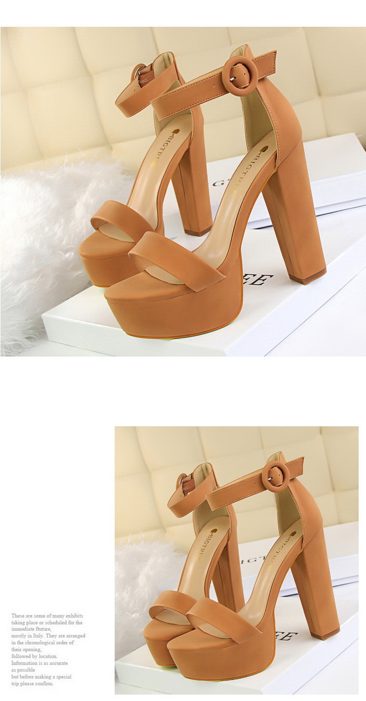 European and American style thick heel super thin high heels sexy nightclub women’s shoes waterproof platform open toe belt buckle sandals
