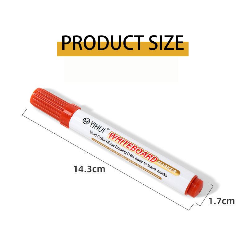 Large-capacity 12-color water-based pen erasable whiteboard pen office writing board thick head message marker pen wholesale
