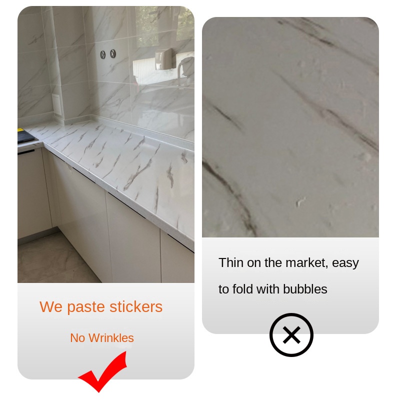 Cross-border manufacturers wholesale self-adhesive imitation marble stickers waterproof, oil-proof and high temperature resistant kitchen furniture