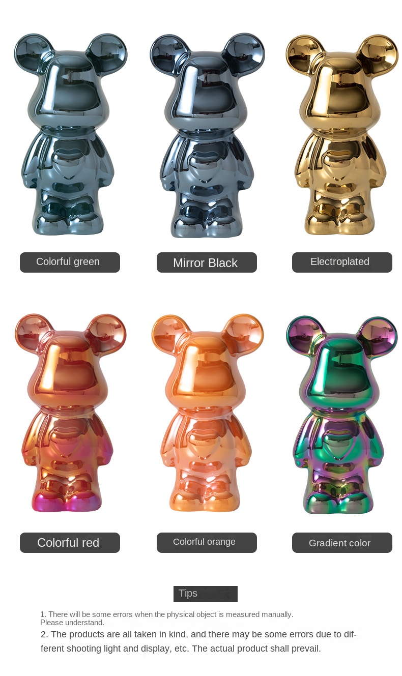 Light luxury love bear decoration living room high-end soft decoration TV cabinet wine cabinet cartoon violent bear hand office boy