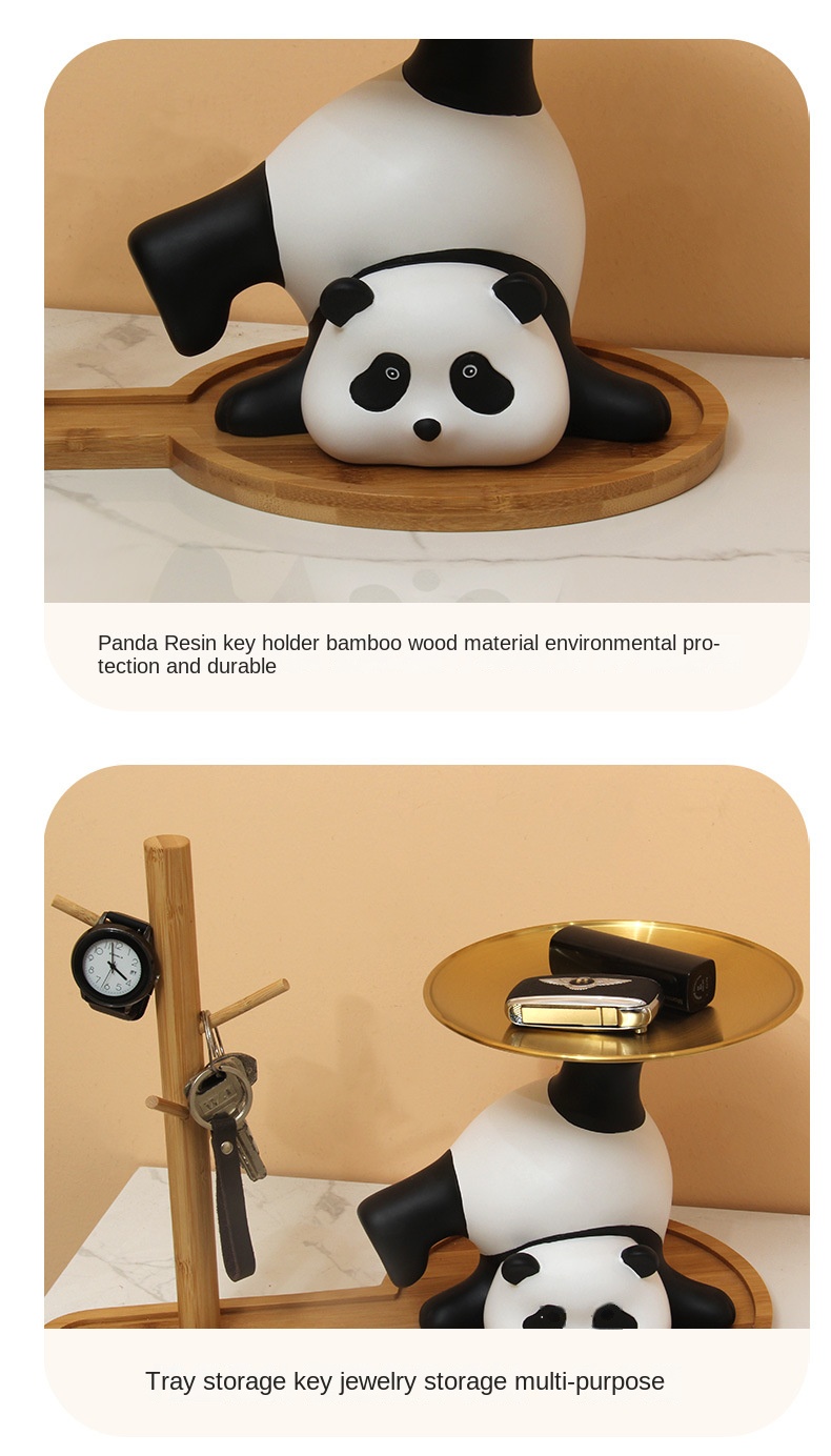 Panda Entrance Cabinet Key Storage Ornament Bracket Living Room Shoe Cabinet
