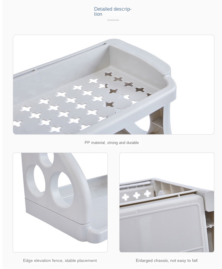 Multi-purpose kitchen rack double-layer plastic floor kitchen seasoning rack detachable porous knife storage rack