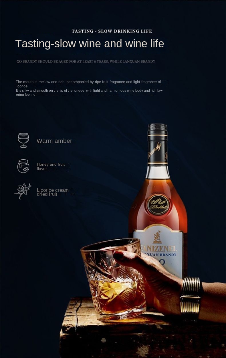 Customized French foreign wine gift good original liquid high spirits 40 degrees Lanxuan XO brandy bartending 700ml