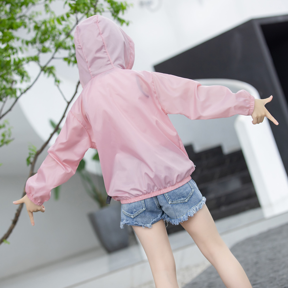 Summer new children’s clothing children’s sun protection clothing jacket boys and girls skin clothing rainbow hooded sun protection clothing air-conditioning shirt