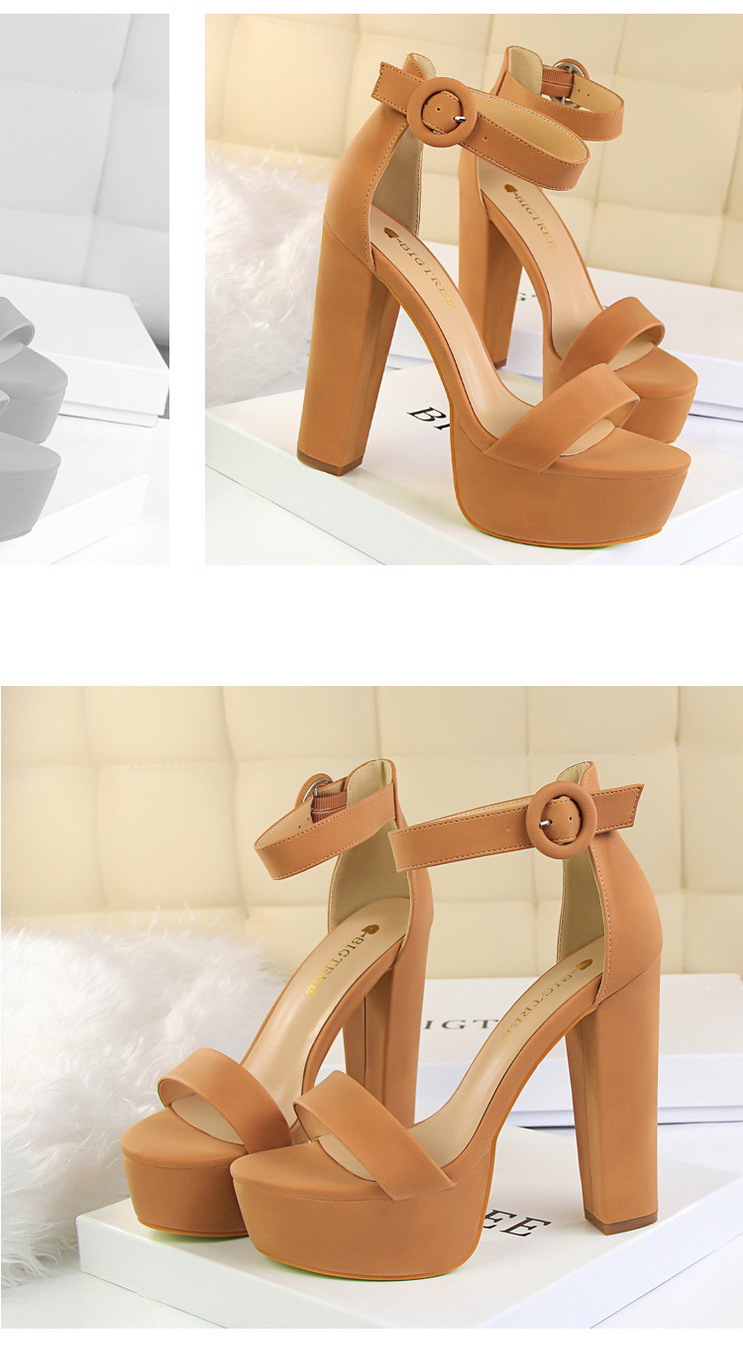 European and American style thick heel super thin high heels sexy nightclub women’s shoes waterproof platform open toe belt buckle sandals