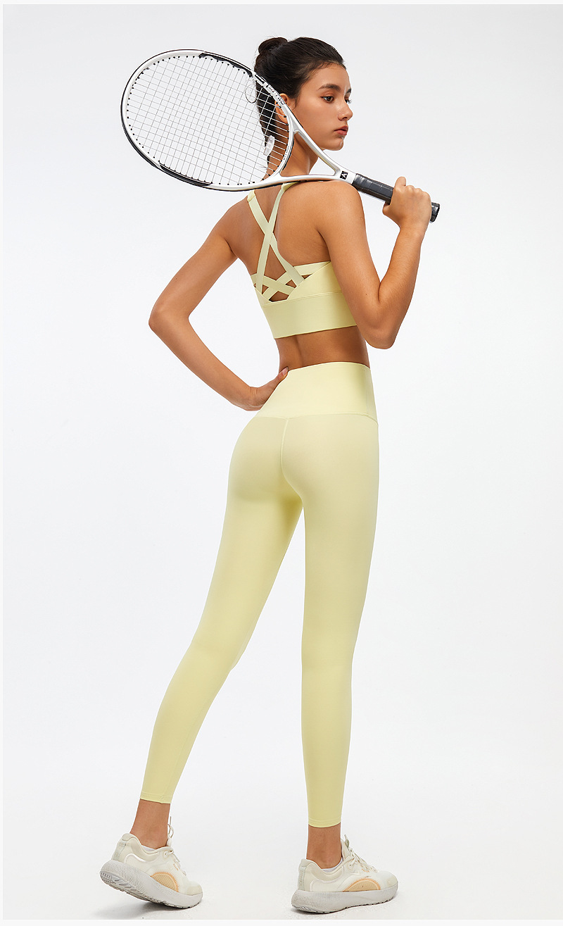 Yoga suit women gathered shape fitness sports underwear breathable bottoming yoga pants women’s high waist hip-lifting outer wear