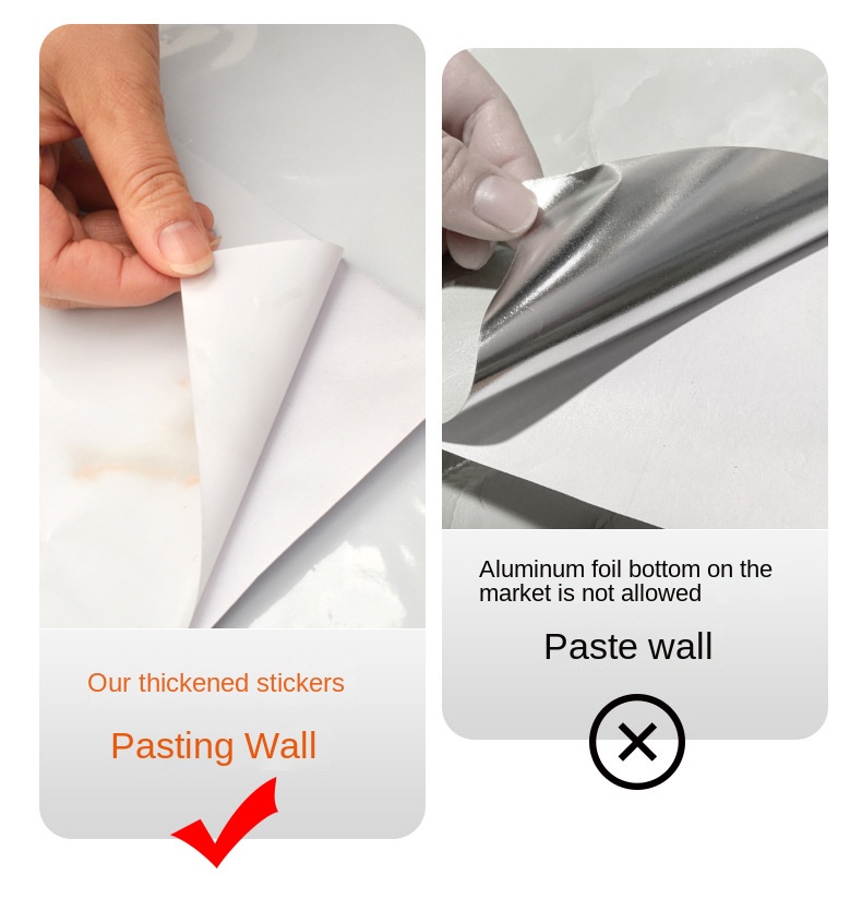 Cross-border manufacturers wholesale self-adhesive imitation marble stickers waterproof, oil-proof and high temperature resistant kitchen furniture