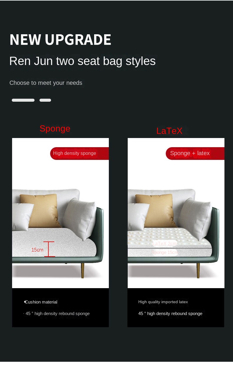 Italian wash-free technology fabric sofa small apartment living room single double three Nordic simple combination small sofa