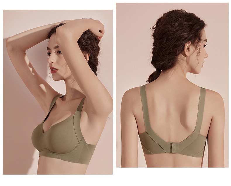 Naked seamless underwear women’s small chest push-up suit latex uu cup no rims closed breast bra set