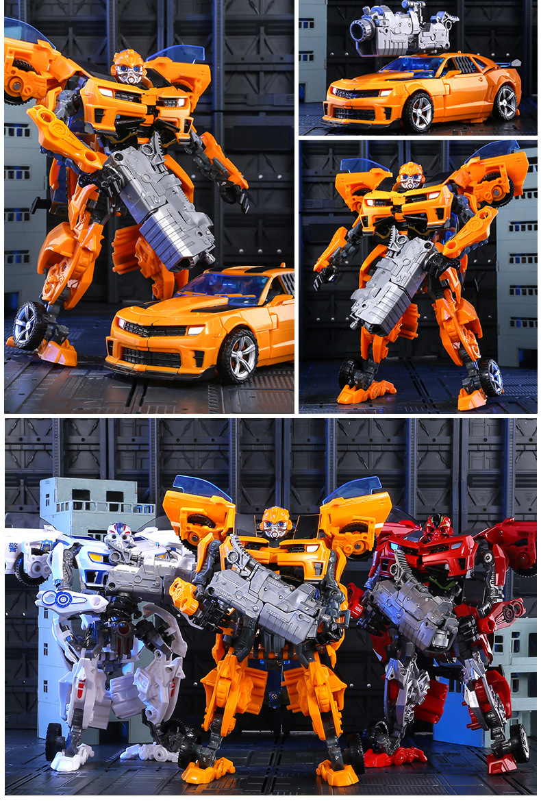 Deformation toy model car King Kong robot bumblebee dinosaur steel cable hand-made alloy genuine children’s boys