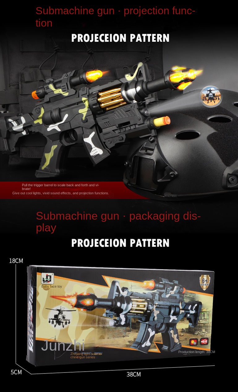 Street Stall Toy Supply Children Electric Toy Gun Music Sound and Light Pistol Luminous Night Market Wholesale Best Sellers