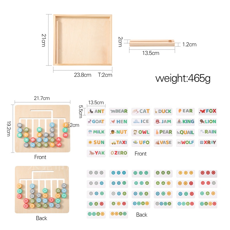 Montessori early education 26 English alphabet board children’s shape color cognitive graphics board alphabet spelling educational toys