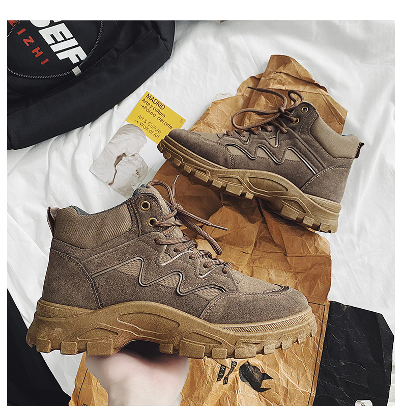 New high-top Martin boots men’s Korean version tooling boots all-match desert boots trendy men’s boots