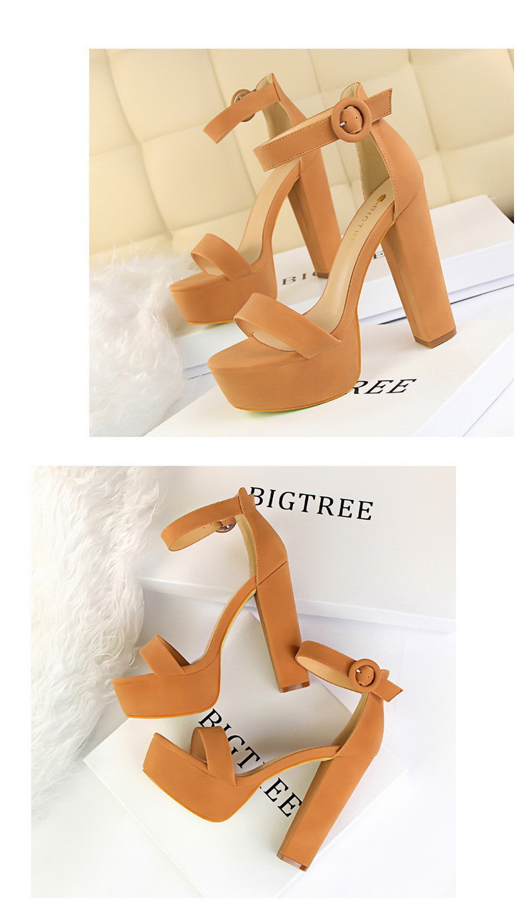 European and American style thick heel super thin high heels sexy nightclub women’s shoes waterproof platform open toe belt buckle sandals
