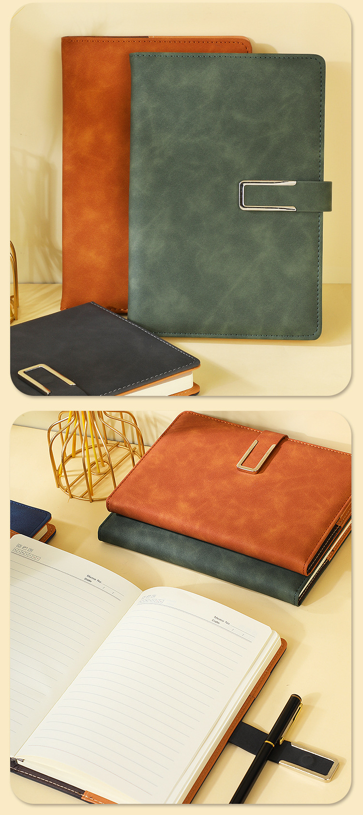 Book high-value business office A5 notebook custom logo hand book soft leather B5 wholesale notepad