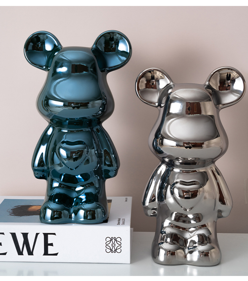 Light luxury love bear decoration living room high-end soft decoration TV cabinet wine cabinet cartoon violent bear hand office boy