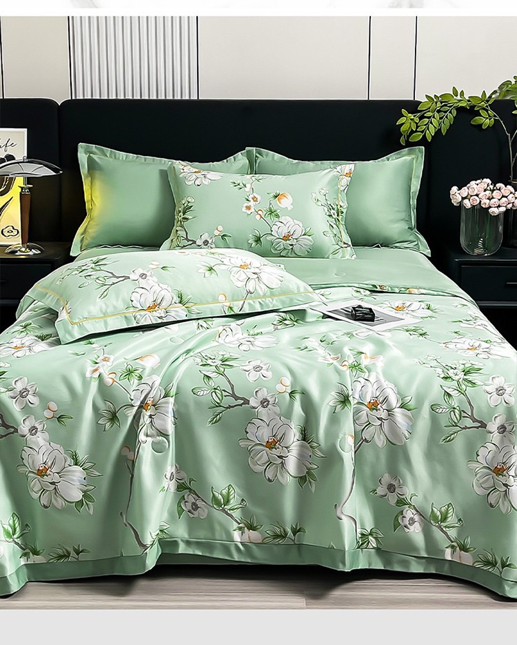 New Washed Tencel Summer Quilt Four-piece Set Light Luxury Comfortable