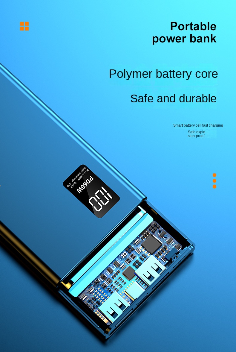 66W ultra-fast charging comes with a line charging treasure 20000 mAh ultra-large capacity mobile power