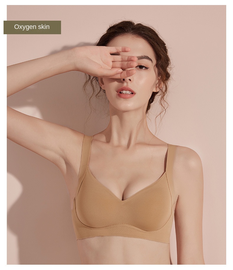 Naked seamless underwear women’s small chest push-up suit latex uu cup no rims closed breast bra set