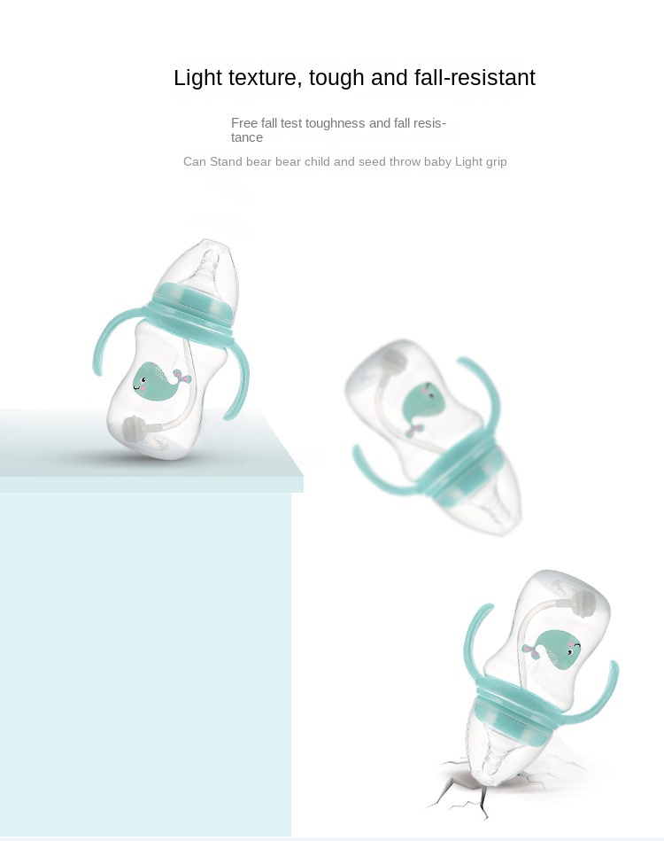 New Creative Baby Wide Mouth PP Feeding Bottle 180ml With Handled Nipple Bottle