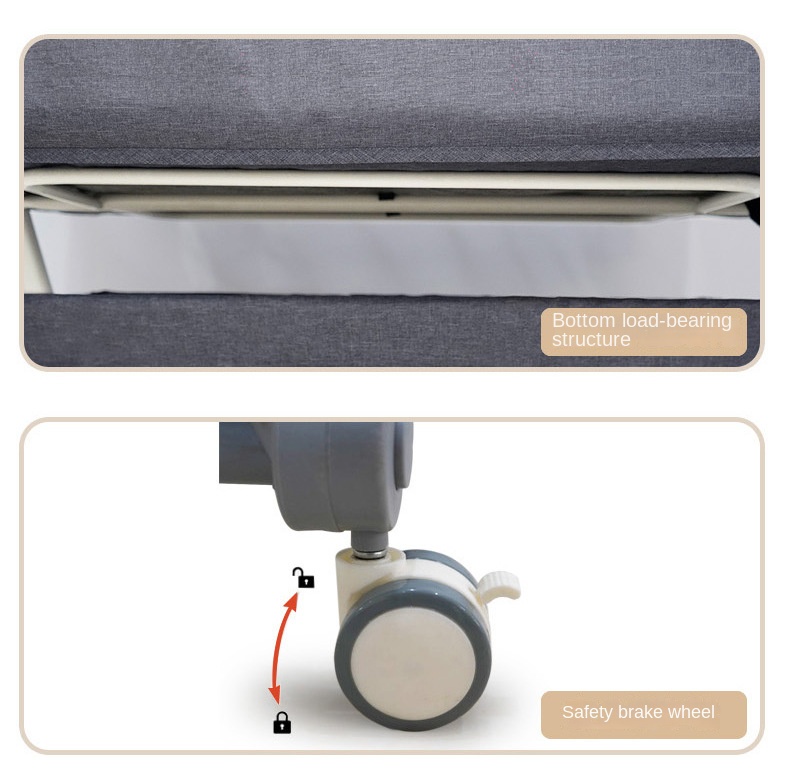 Crib newborn bed splicing big bed baby rocker bb children’s bed cradle bed multifunctional mobile foldable