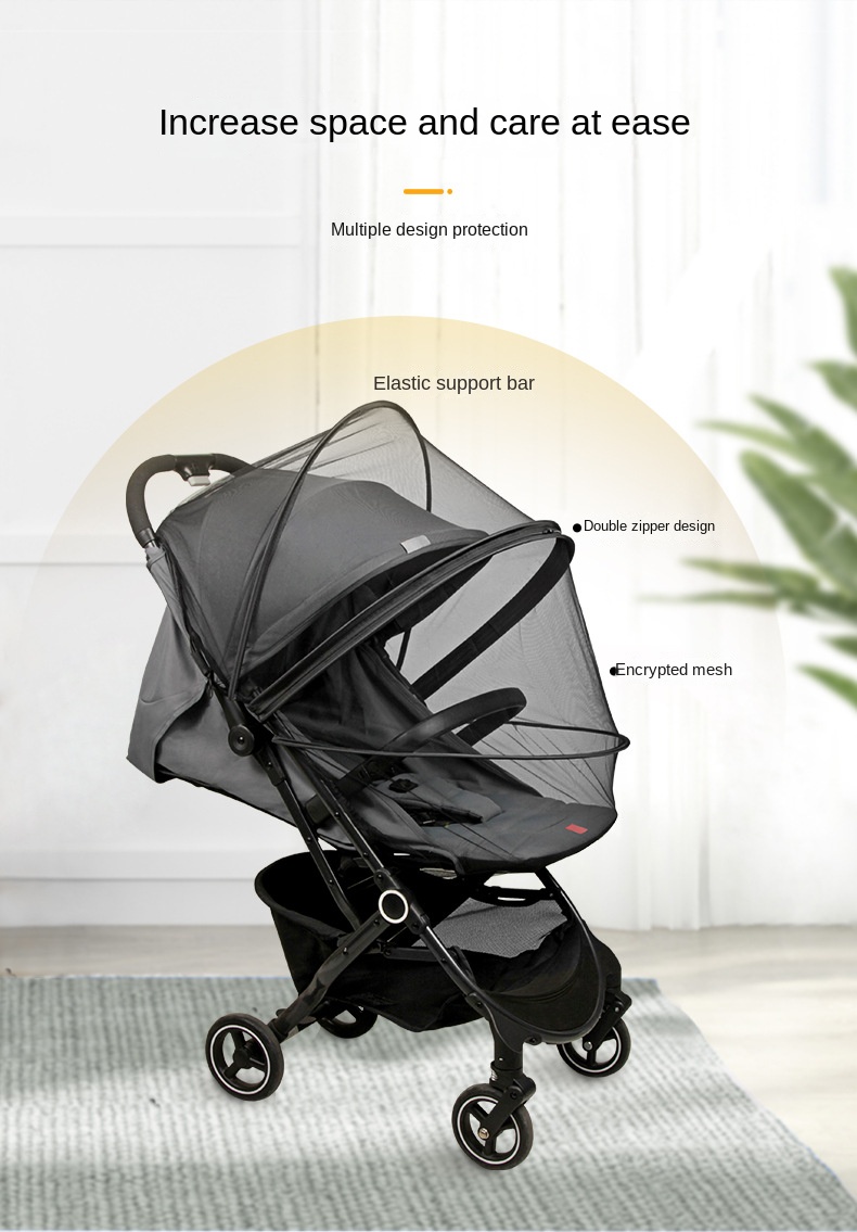Baby Stroller Rocking Chair Mosquito Net Foldable Baby Rocker Encrypted Mosquito Net