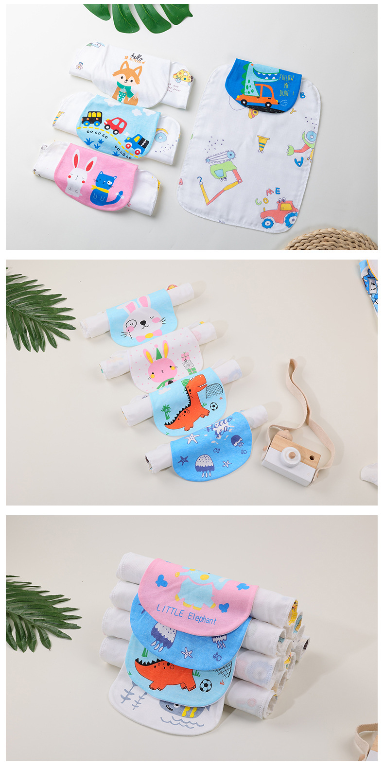 Children’s sweat towel four-layer children’s products gauze sweat-absorbing towel gauze pad back scarf baby sweat towel