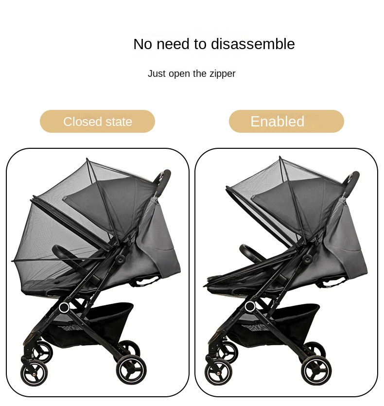 Baby Stroller Rocking Chair Mosquito Net Foldable Baby Rocker Encrypted Mosquito Net