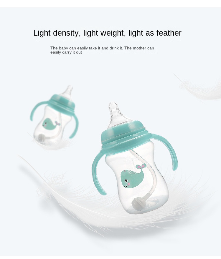 New Creative Baby Wide Mouth PP Feeding Bottle 180ml With Handled Nipple Bottle