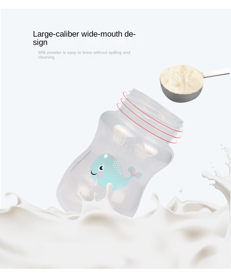 New Creative Baby Wide Mouth PP Feeding Bottle 180ml With Handled Nipple Bottle
