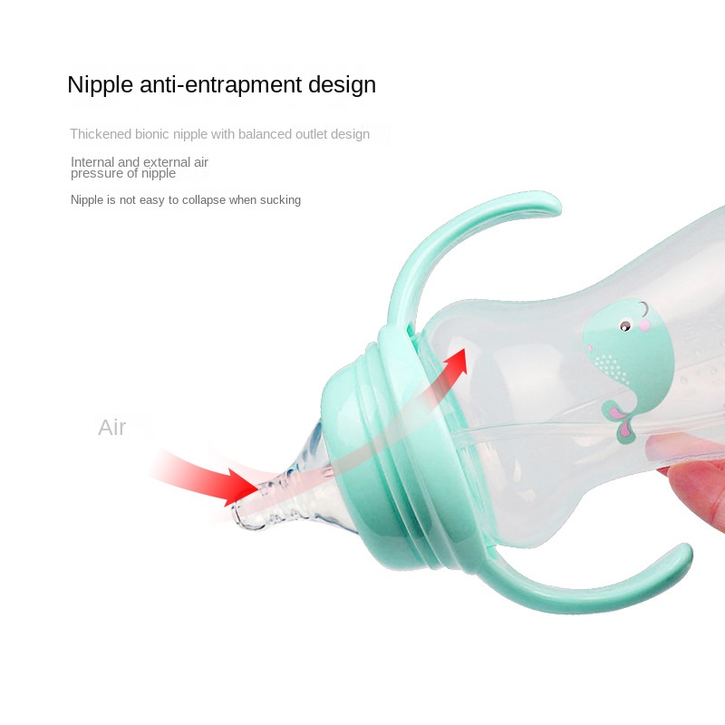 New Creative Baby Wide Mouth PP Feeding Bottle 180ml With Handled Nipple Bottle