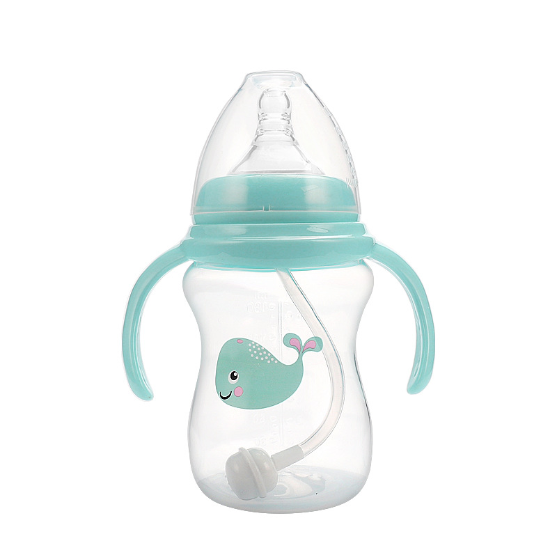 New Creative Baby Wide Mouth PP Feeding Bottle 180ml With Handled Nipple Bottle