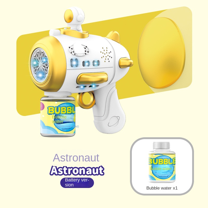 Bubble Gun Space Astronaut Toy Fully Automatic Gatling Electric Bubble Blowing Machine Internet Celebrity Children’s Toy