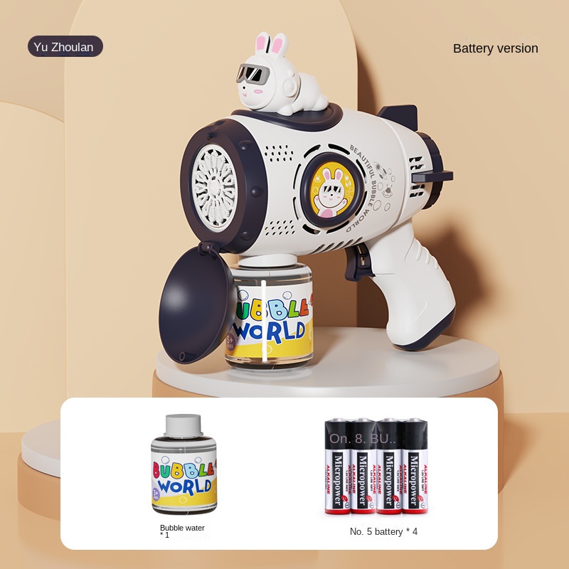 Bubble Gun Space Astronaut Toy Fully Automatic Gatling Electric Bubble Blowing Machine Internet Celebrity Children’s Toy