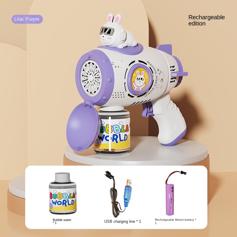 Bubble Gun Space Astronaut Toy Fully Automatic Gatling Electric Bubble Blowing Machine Internet Celebrity Children’s Toy