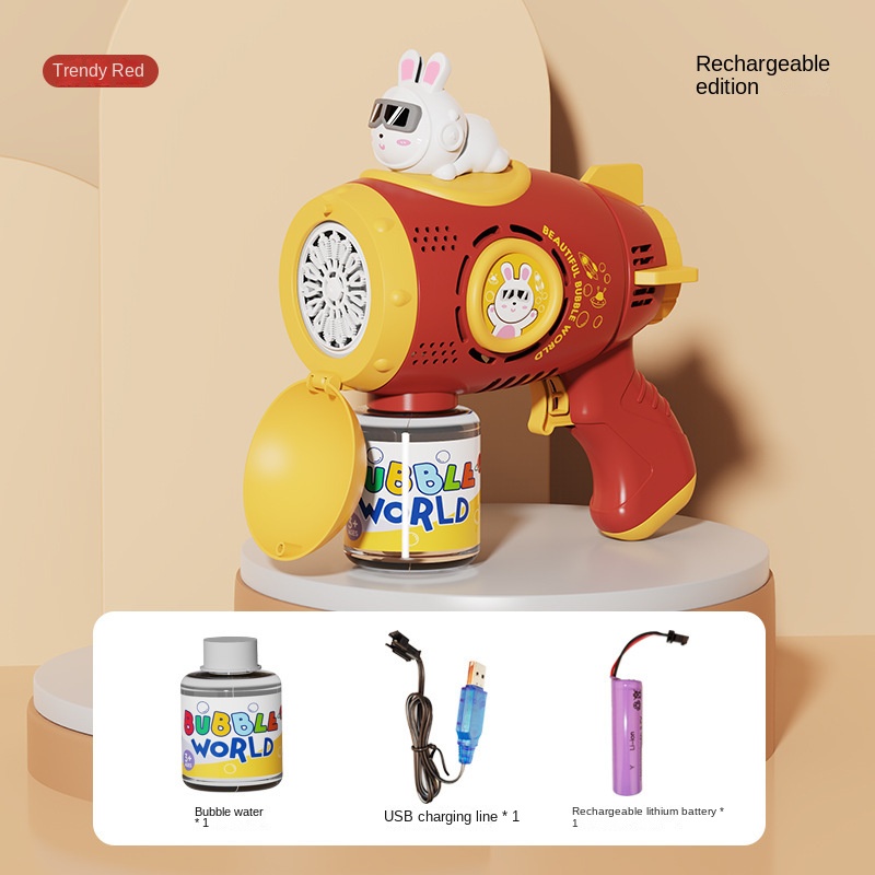 Bubble Gun Space Astronaut Toy Fully Automatic Gatling Electric Bubble Blowing Machine Internet Celebrity Children’s Toy
