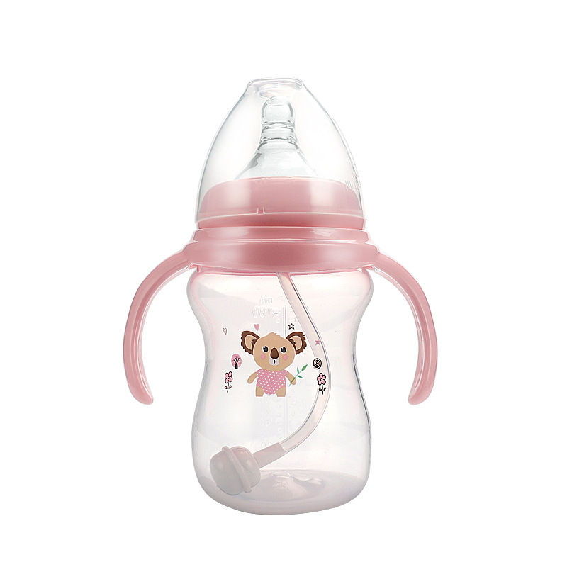 New Creative Baby Wide Mouth PP Feeding Bottle 180ml With Handled Nipple Bottle